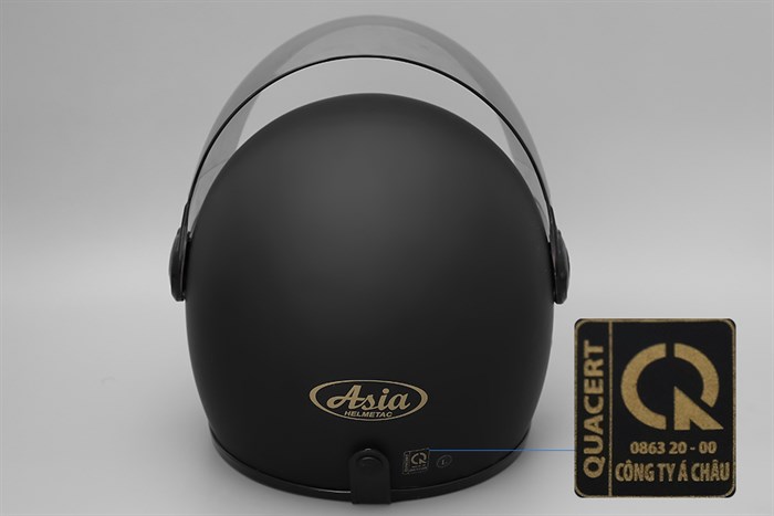 Mũ 3/4 size L Asia MT-124K đen Màu Đen