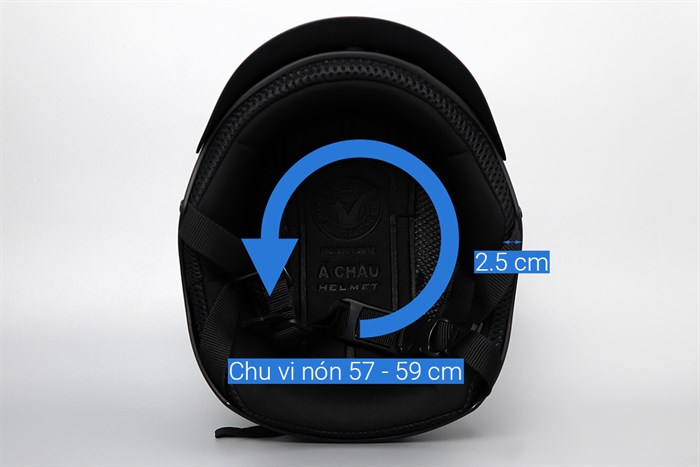 Mũ 1/2 size L Asia MT-155 đen mờ Màu Đen