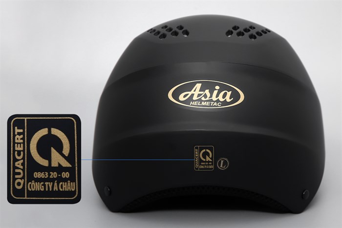 Mũ 1/2 size L Asia MT-155 đen mờ Màu Đen