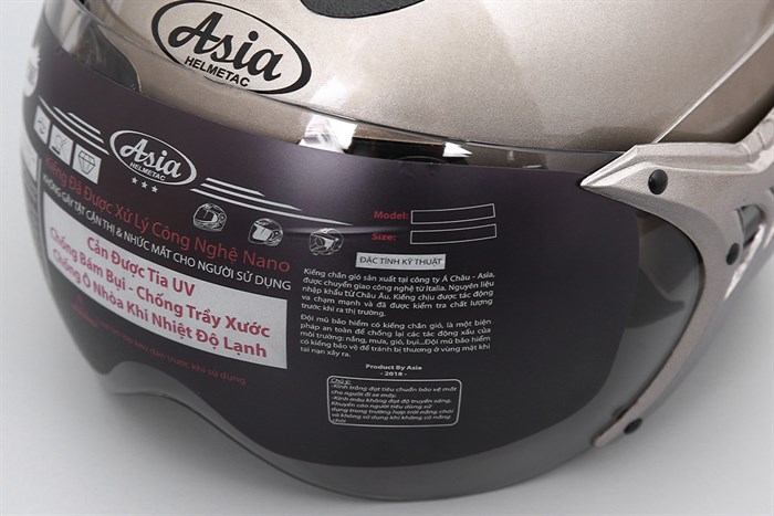 Mũ 1/2 size L Asia MT-118K xám Màu Xám