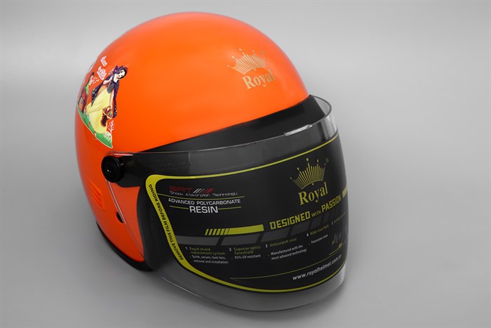 Mũ trẻ em 3/4 size S Royal M20KS cam Màu Cam