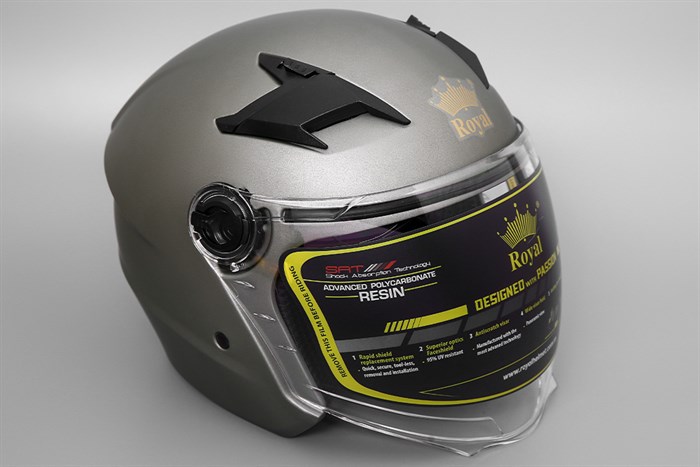 Mũ 3/4 size L Royal M268 xám mờ Màu Xám