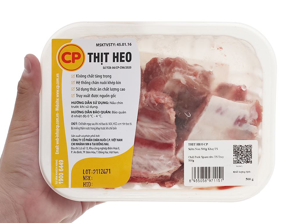Sườn non heo C.P khay 500g (5-7 miếng) 6