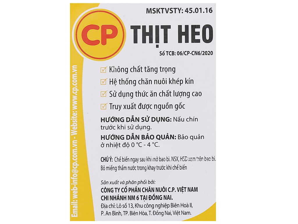 Sườn non heo C.P khay 500g (5-7 miếng) 7