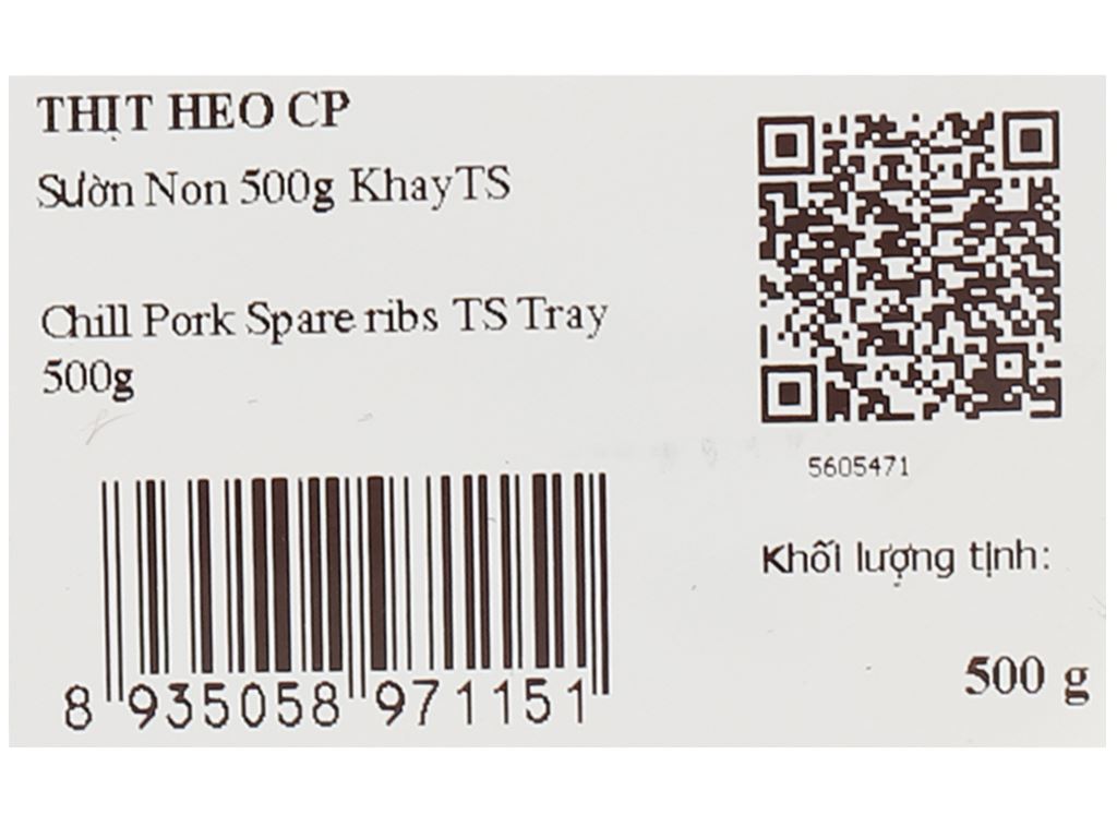Sườn non heo C.P khay 500g (5-7 miếng) 8