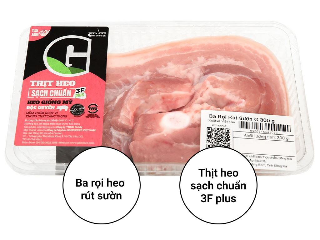 Ba rọi heo rút sườn G khay 300g giá tốt tại Bách hoá XANH