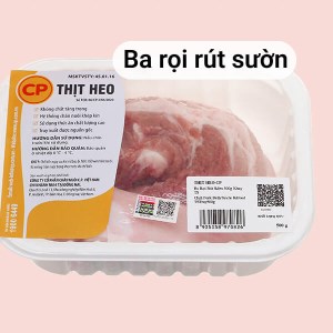 Ba rọi heo rút sườn C.P khay 500g (1-2 miếng)