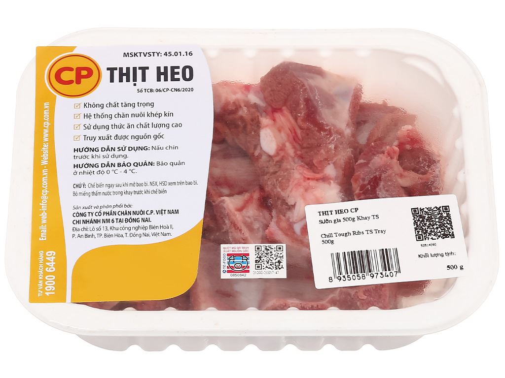 Sườn già heo C.P khay 500g (9-11 miếng) 1