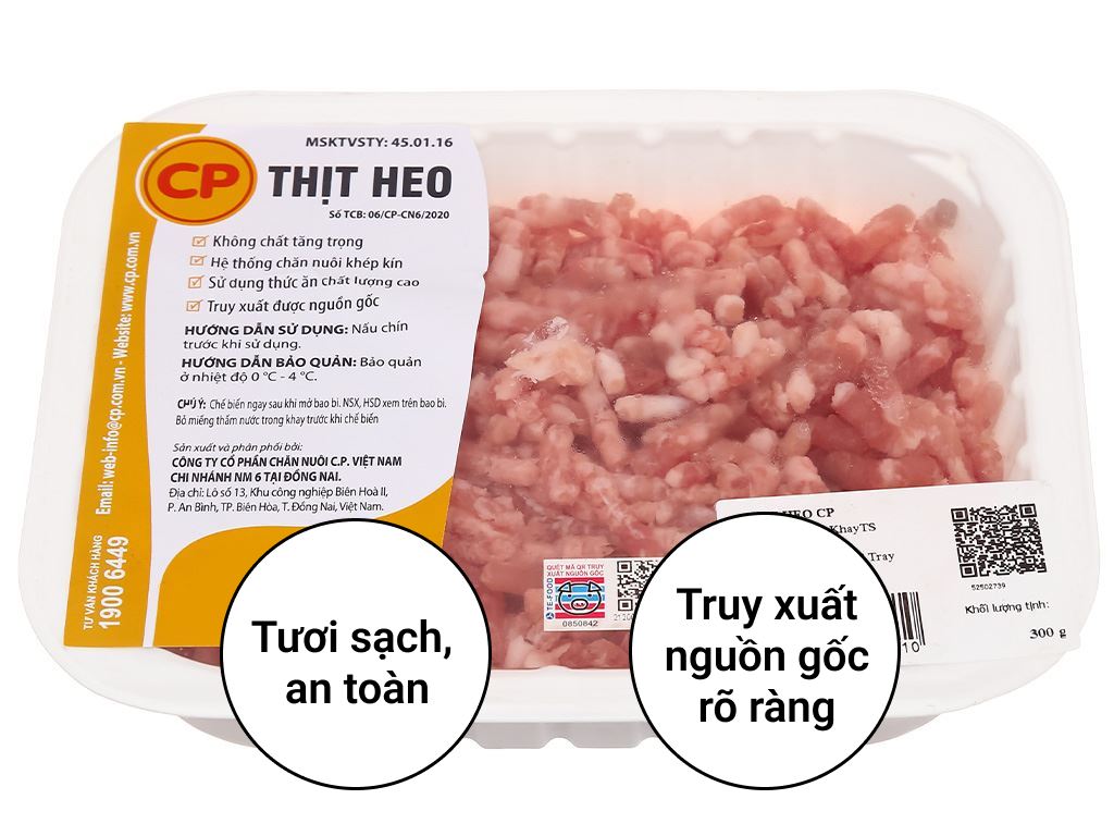 Thịt heo xay C.P khay 300g 1