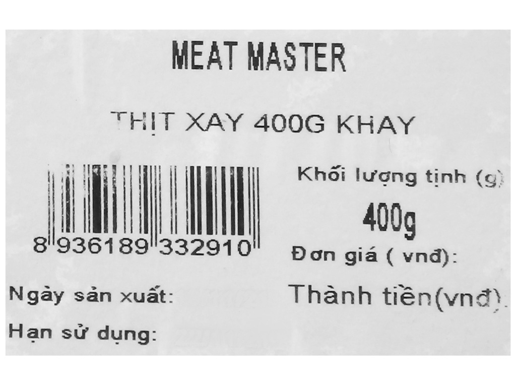 Thịt heo xay Meat Master khay 400g 8