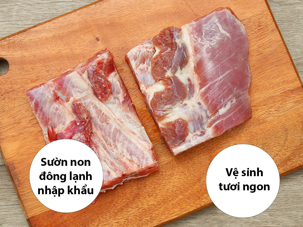 Sườn non heo nhập khẩu đông lạnh túi 500g (2 - 4 miếng) 1