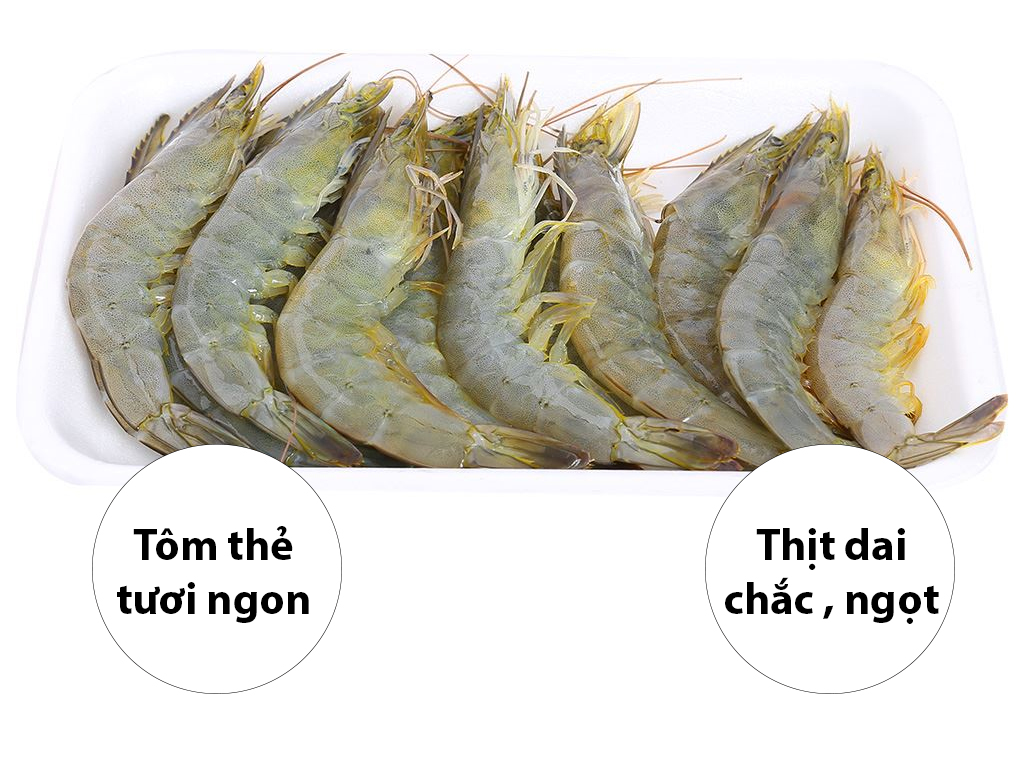 Tôm thẻ nguyên con khay 250g (10 - 13 con) 1