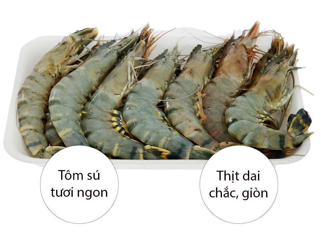 Tôm sú nguyên con khay 500g (10 - 13 con) 1