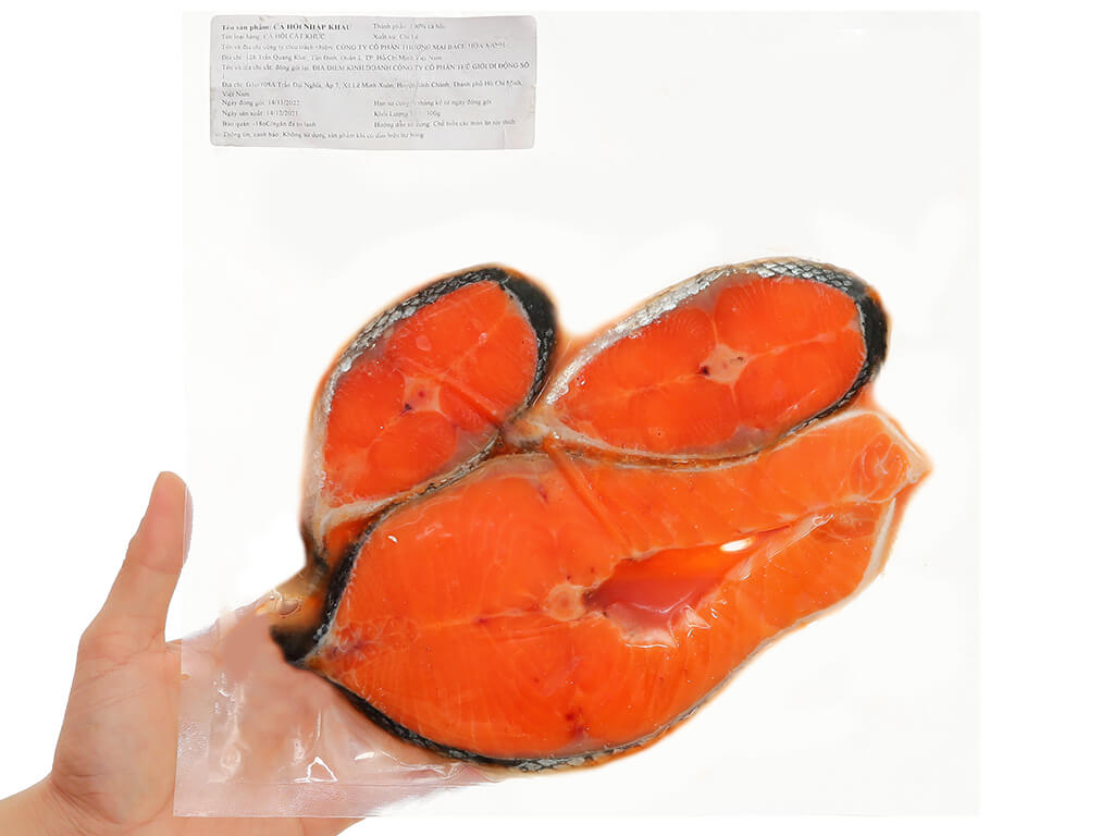 Cá hồi đông lạnh cắt khúc túi 300g 5