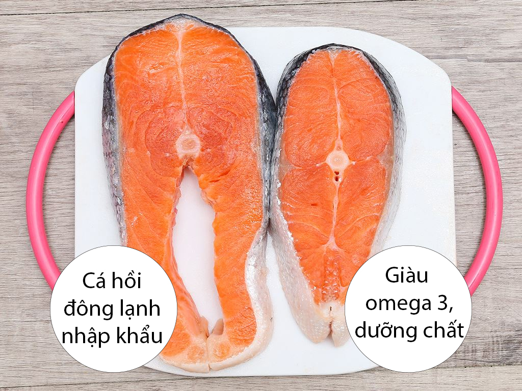 Cá hồi đông lạnh cắt khúc túi 300g 1