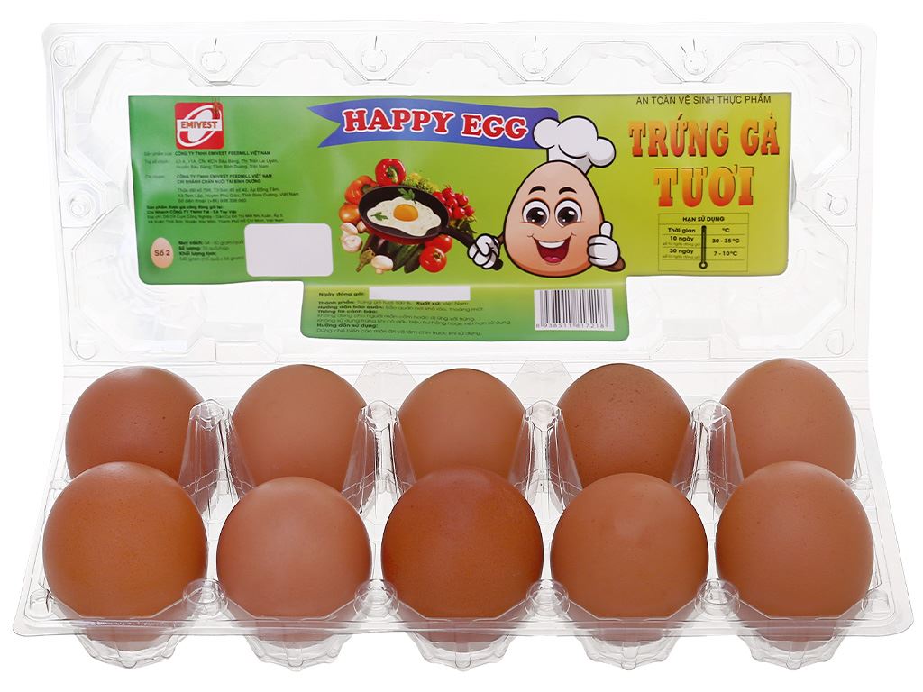 Trứng gà Happy Egg hộp 10 quả 4