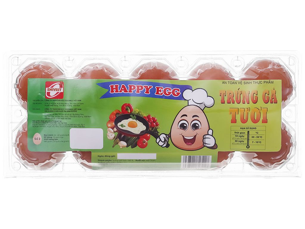 Trứng gà Happy Egg hộp 10 quả 3