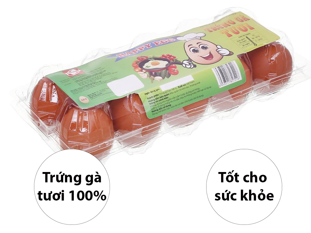 Trứng gà Happy Egg hộp 10 quả 1