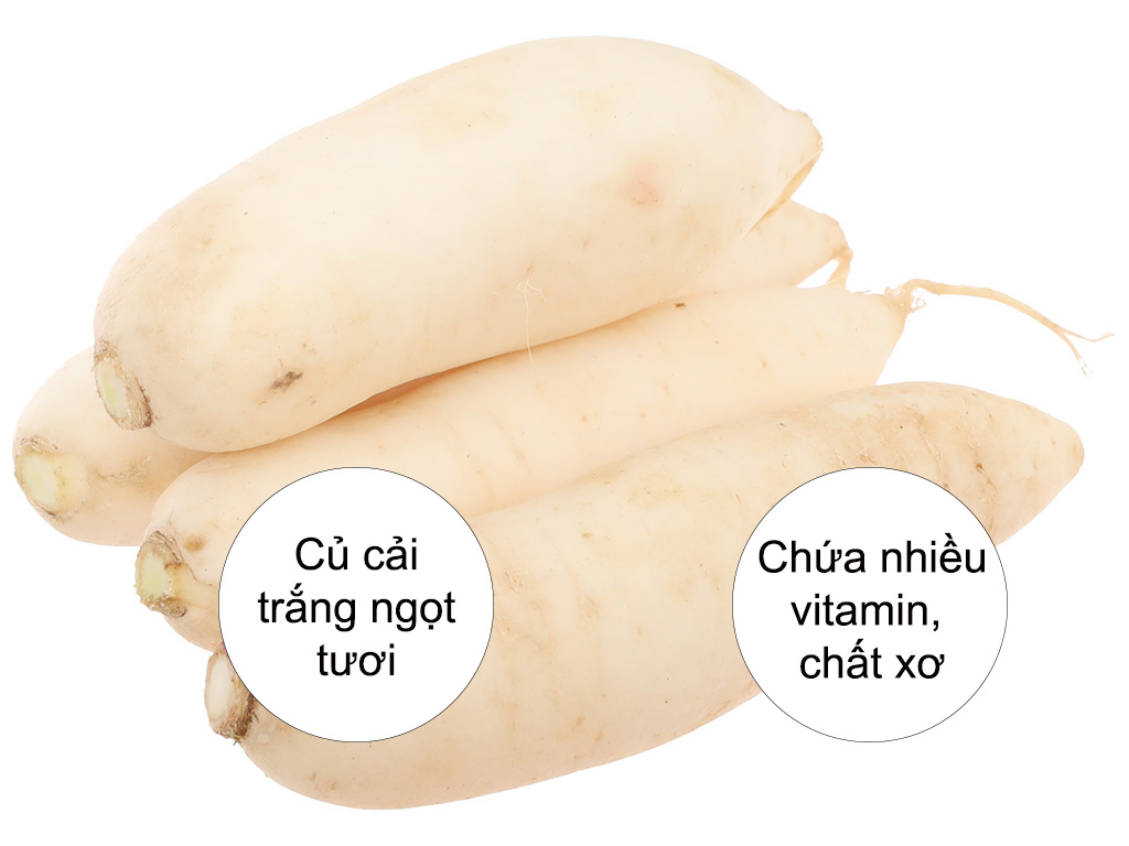 Củ cải trắng Túi 500g (2 - 5 củ hành tây) 5