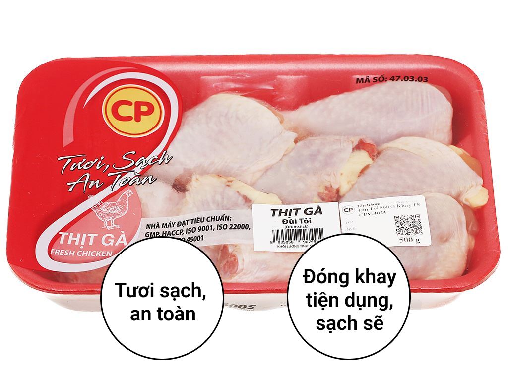 Đùi tỏi gà C.P khay 500g (4-6 đùi) 1