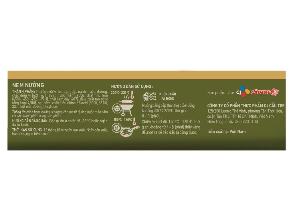 Nem nướng xiên que Cầu Tre gói 400g 5