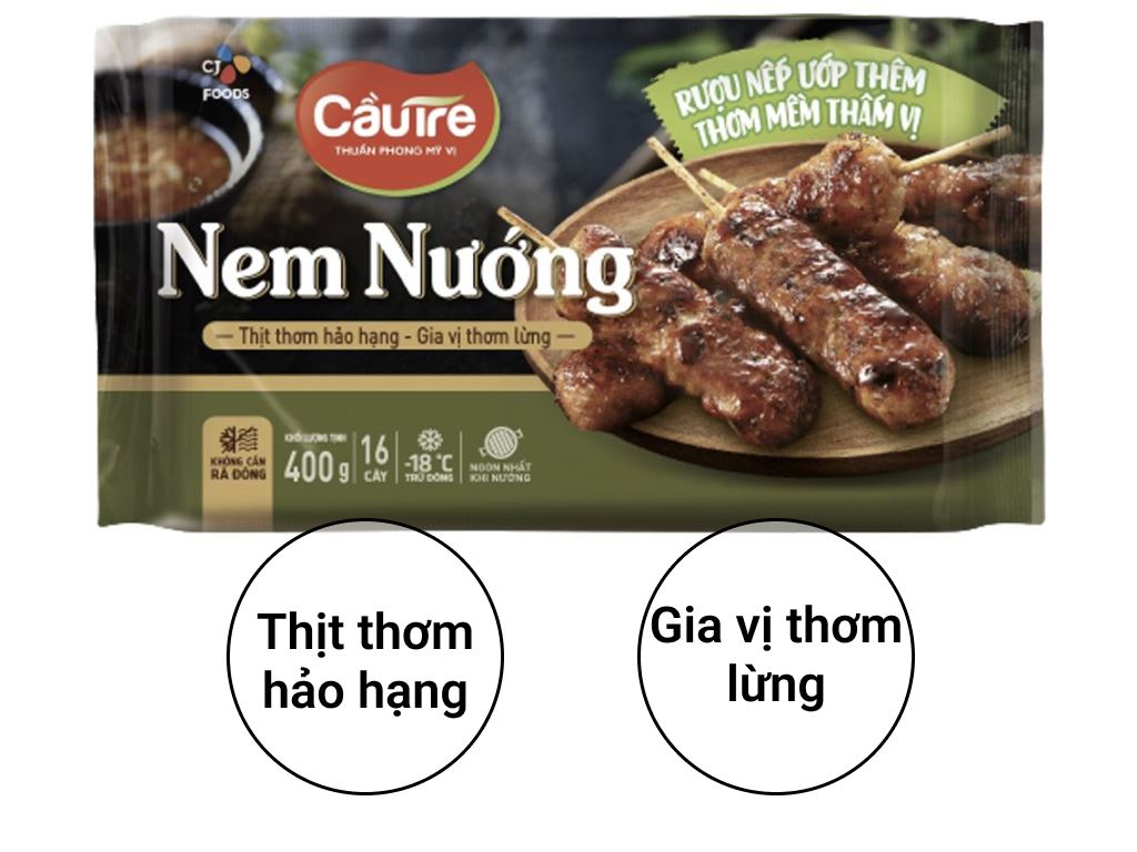 Nem nướng xiên que Cầu Tre gói 400g 2
