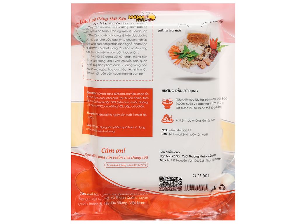 Lẩu cua đồng hải sản Mama Food gói 500g 3