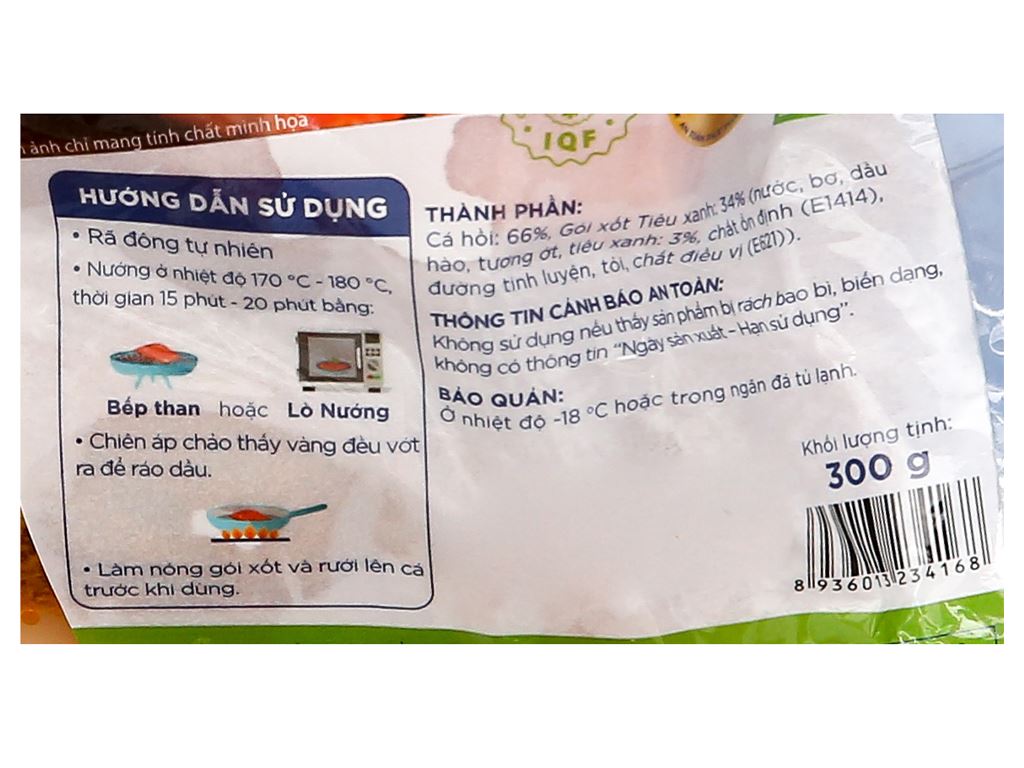 Cá hồi phi lê xốt tiêu xanh SG Food khay 300g 5