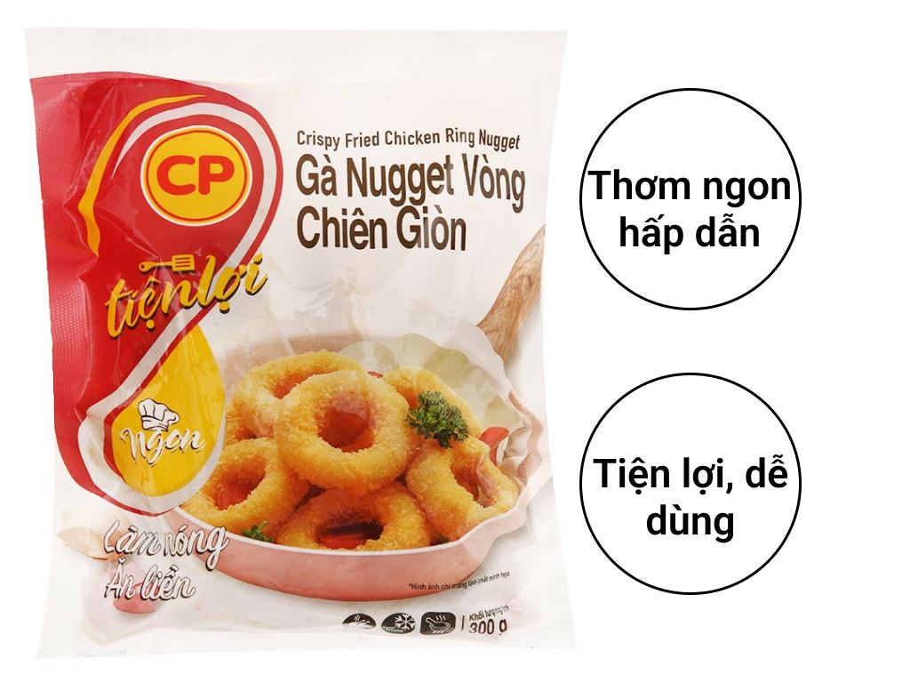 Gà nugget vòng chiên giòn C.P gói 300g 1