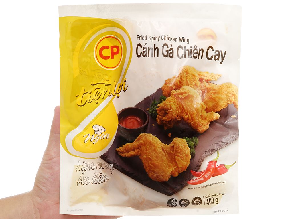 Cánh gà chiên giòn vị cay C.P gói 400g 4