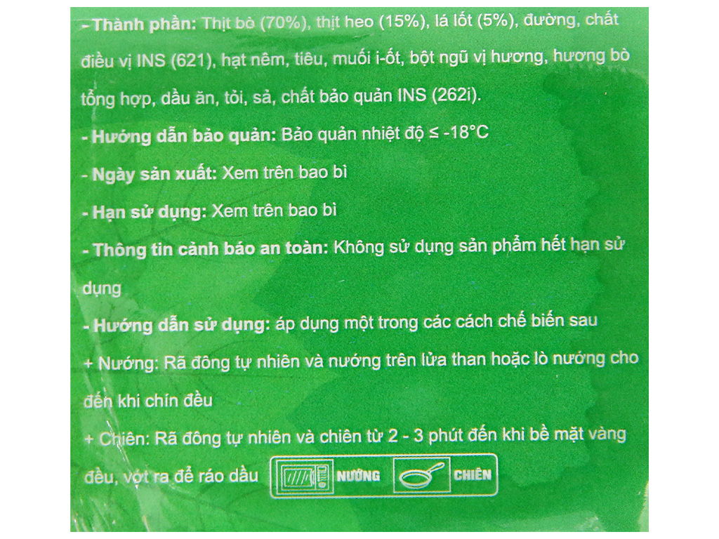 Bò nướng lá lốt Nam Bộ Hoa Doanh khay 200g 4