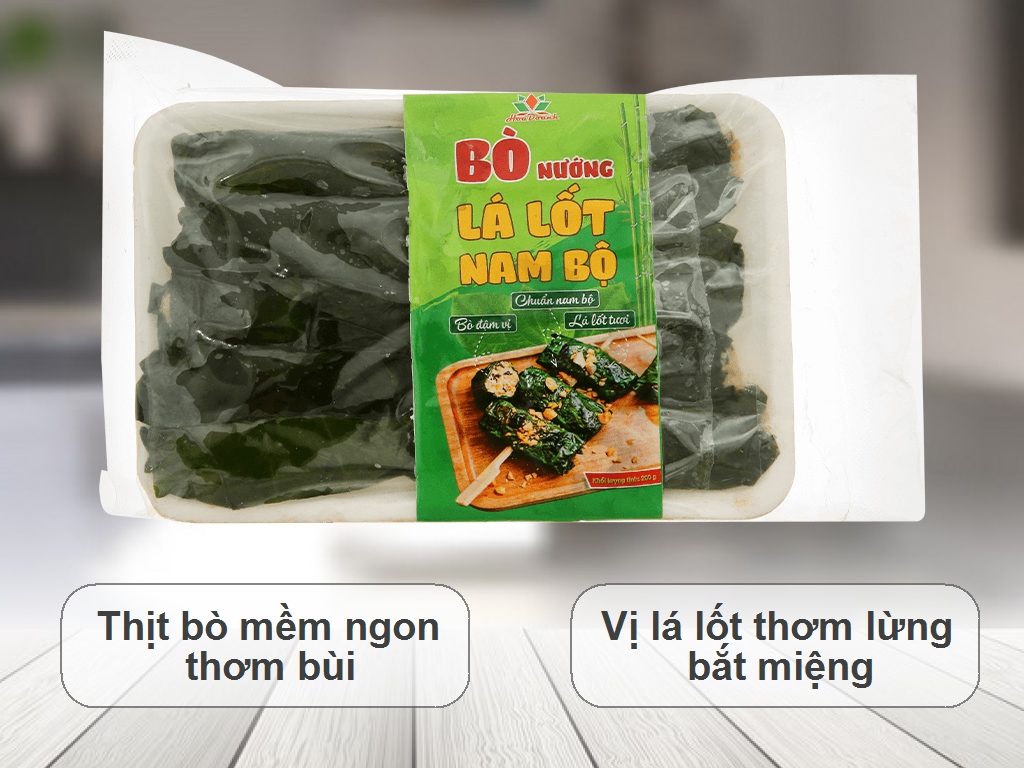 Bò nướng lá lốt Nam Bộ Hoa Doanh khay 200g 2