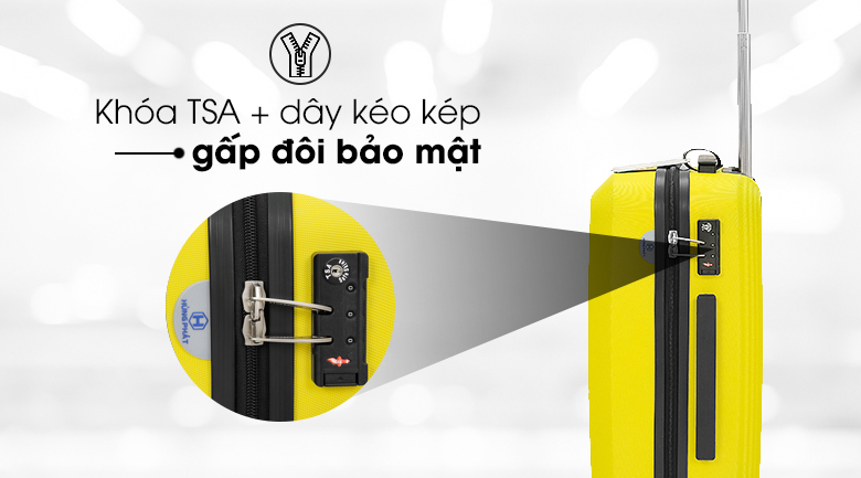 Vali nhựa 20 inch Hùng Phát 699 (Vàng)