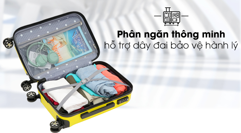 Vali nhựa 20 inch Hùng Phát 699 (Vàng)