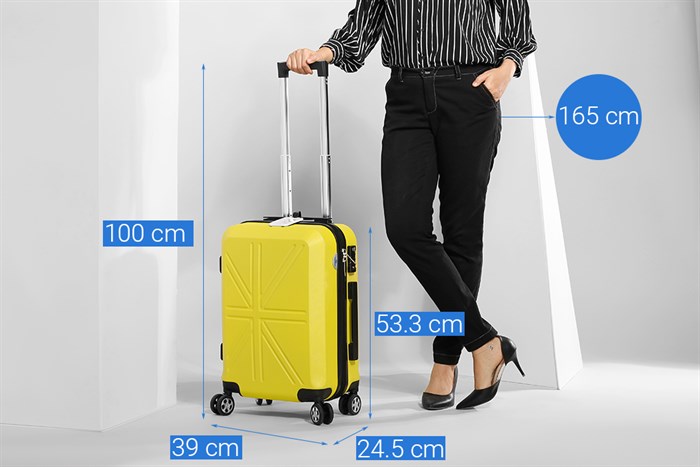 Vali nhựa 20 inch Hùng Phát 699 (Vàng)