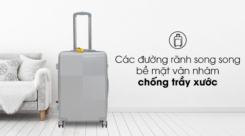 Vali nhựa 24 inch Hùng Phát 698 (Bạc)