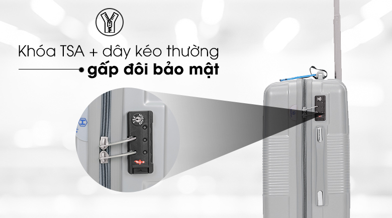 Vali nhựa 24 inch Hùng Phát 698 (Bạc)