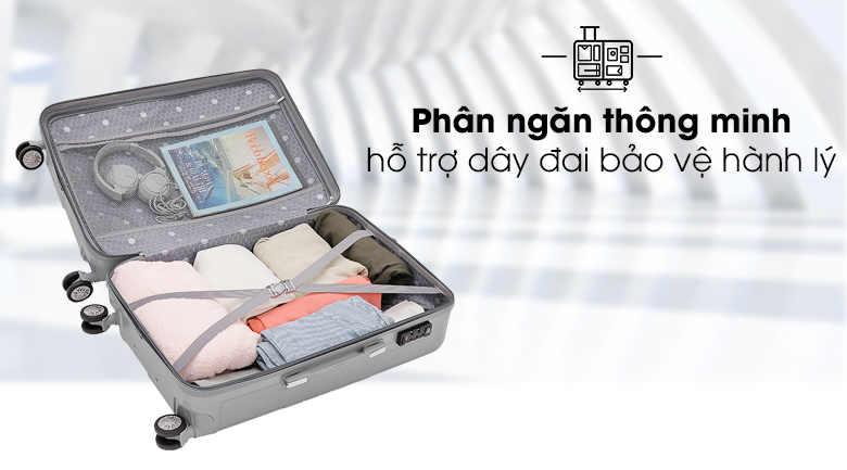 Vali nhựa 24 inch Hùng Phát 698 (Bạc)