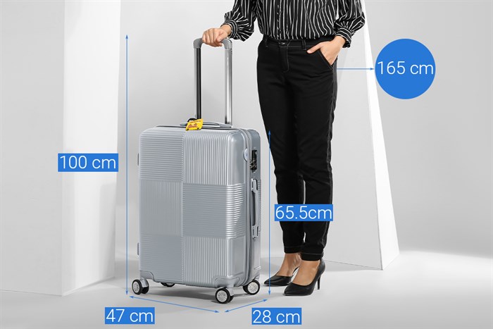 Vali nhựa 24 inch Hùng Phát 698 (Bạc)