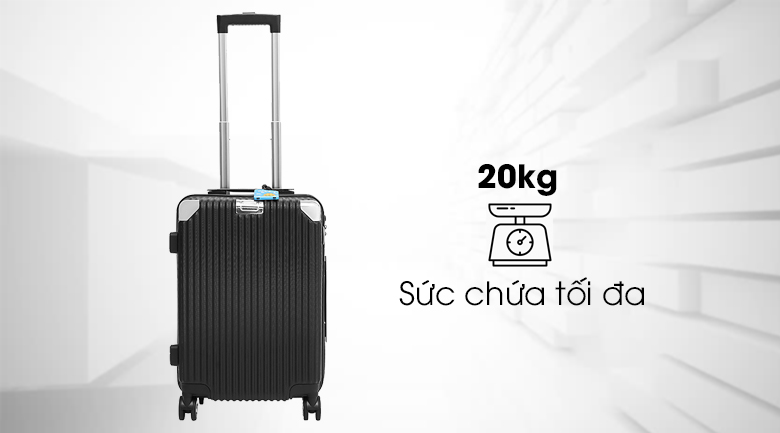 Vali nhựa 20 inch Hùng Phát 697 (Đen)