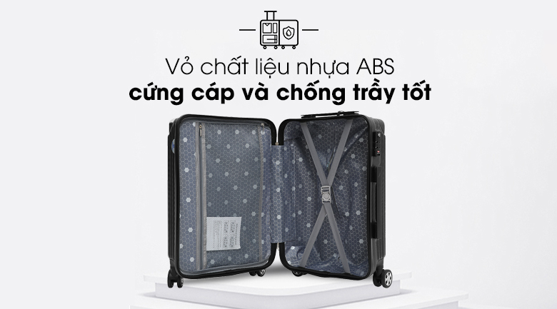 Vali nhựa 20 inch Hùng Phát 697 (Đen)