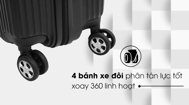 Vali nhựa 20 inch Hùng Phát 697 (Đen)