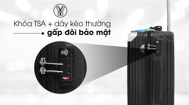 Vali nhựa 20 inch Hùng Phát 697 (Đen)