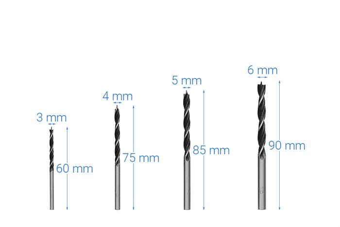 Mũi khoan gỗ Tolsen 75626 3-10 mm (bộ 8 mũi)
