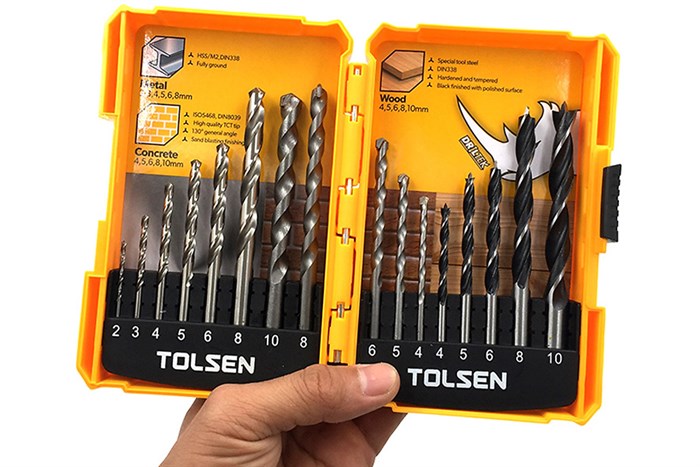 Mũi khoan gỗ - tường - sắt Tolsen 75628 2-10 mm (hộp 16 mũi)