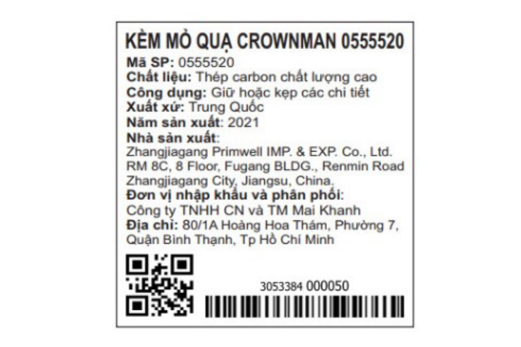 Kìm mỏ quạ Crownman 6 lỗ 0555520