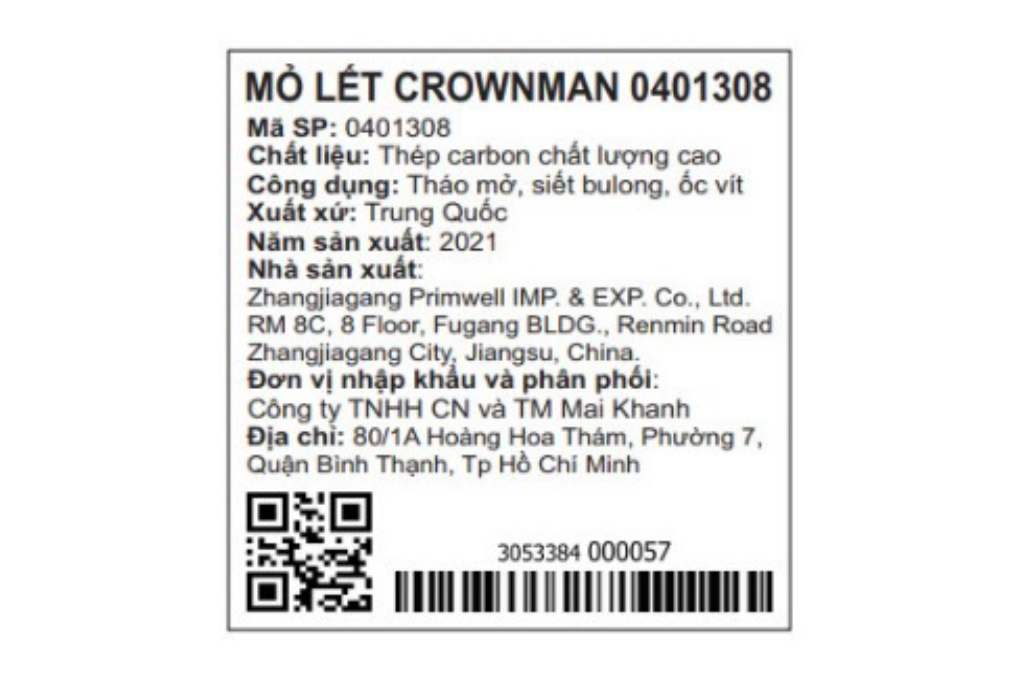 Mỏ lết Crownman 20cm 0401308