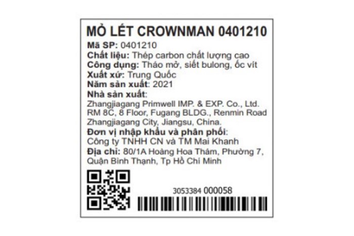 Mỏ lết Crownman 30 mm 0401210