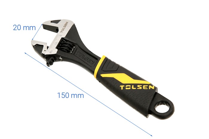 Mỏ lết cán nhựa đen Tolsen 20 mm 15308 Màu Đen - Vàng