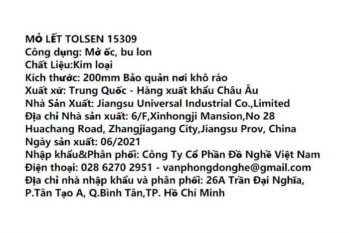 Mỏ lết cán nhựa đen Tolsen 27 mm 15309 Màu Đen - Vàng